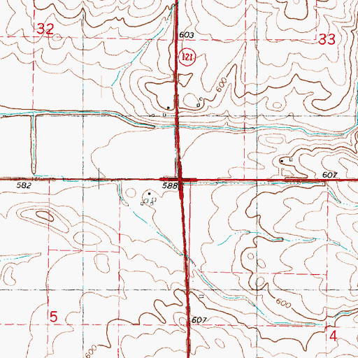 Topographic Map of Interchange 10, IL