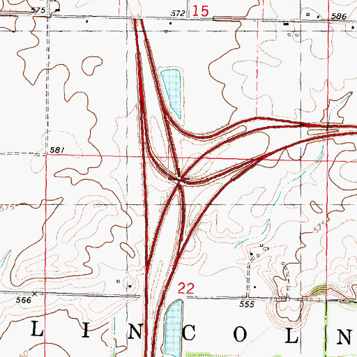 Topographic Map of Interchange 127, IL