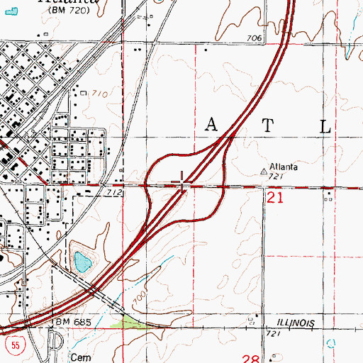 Topographic Map of Interchange 140, IL