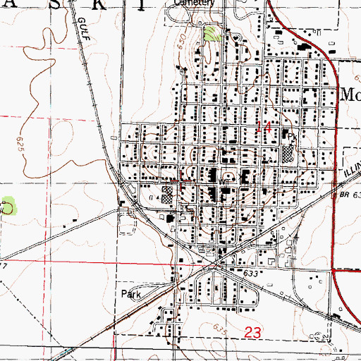 Topographic Map of Saint Johns Lutheran Church, IL