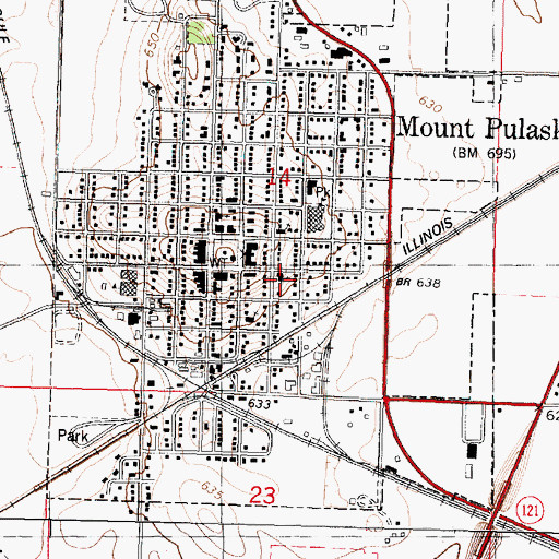 Topographic Map of Zion Lutheran Church, IL