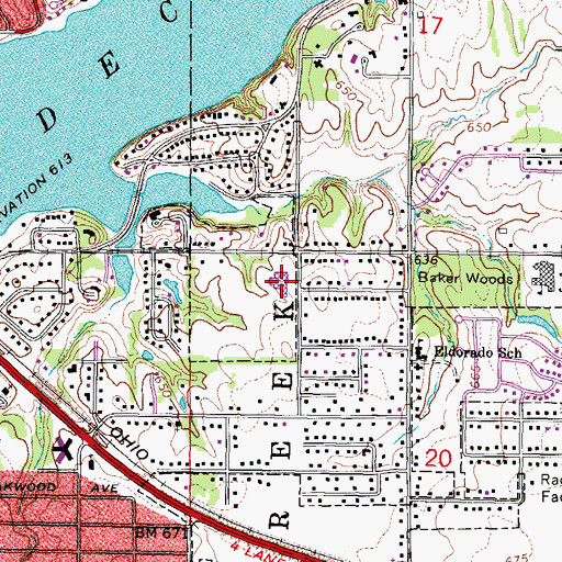 Topographic Map of Michael E Baum Elementary School, IL