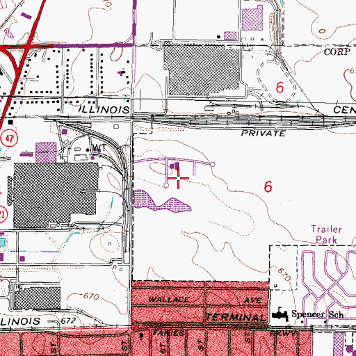 Topographic Map of Northeast Industrial Park, IL
