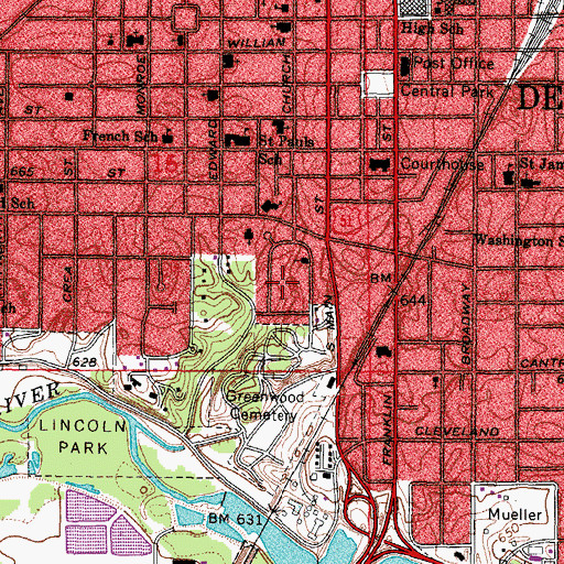 Topographic Map of Greenwood Park, IL