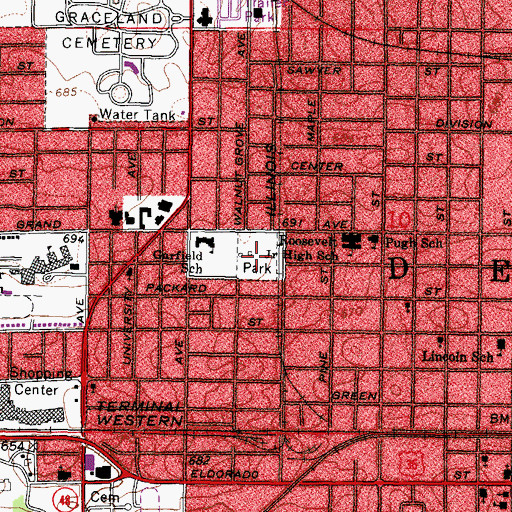 Topographic Map of Garfield Park, IL
