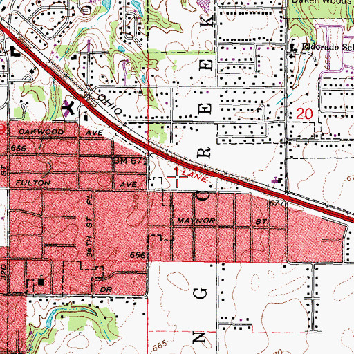 Topographic Map of Decatur Plaza Shopping Center, IL