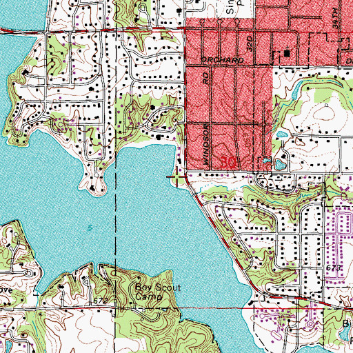 Topographic Map of Ivy Hill Park, IL