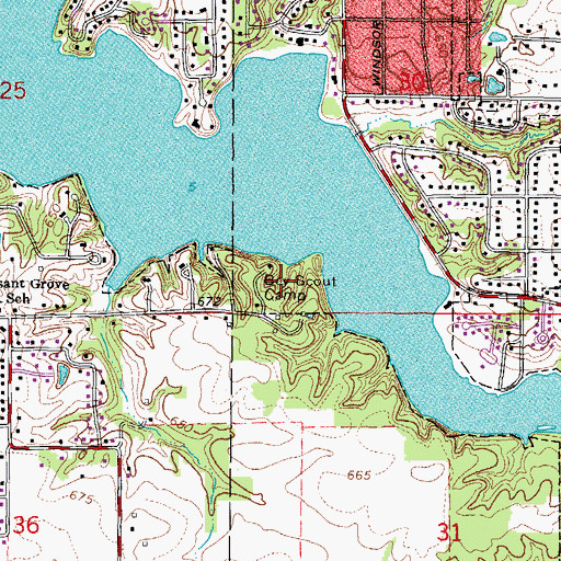 Topographic Map of Robert Faries Boy Scout Camp, IL