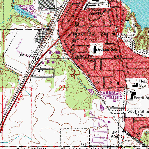 Topographic Map of Wildwood Park, IL