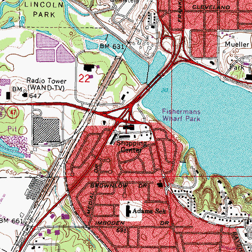 Topographic Map of South Shores Shopping Center, IL