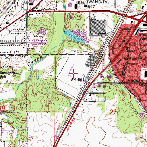 Topographic Map of Decatur Industry Technology Center, IL