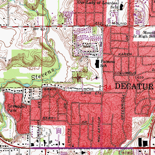 Topographic Map of Progress School, IL