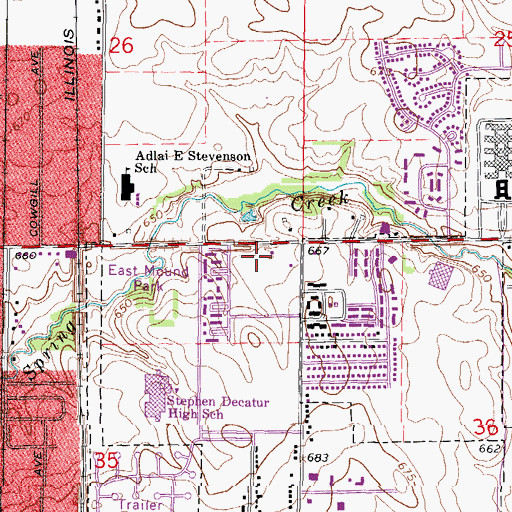 Topographic Map of Moundford Plaza Shopping Center, IL