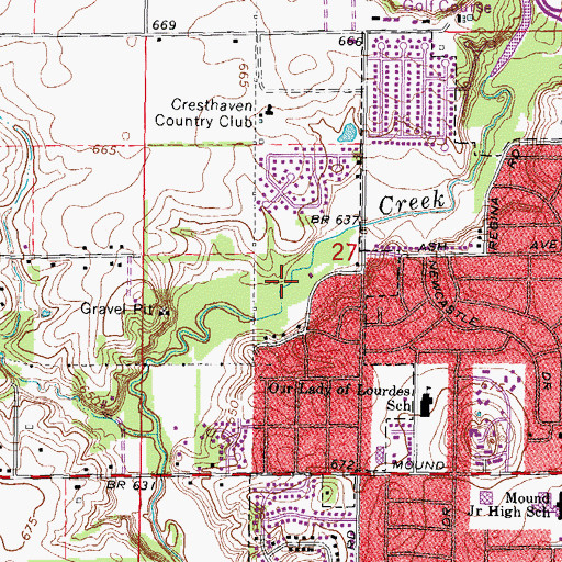 Topographic Map of Cresthaven Park, IL