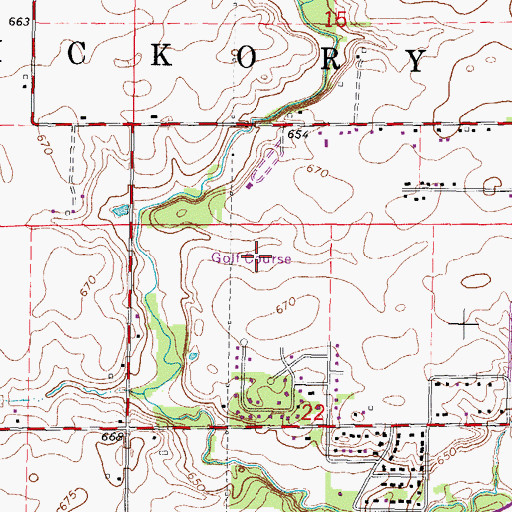 Topographic Map of Hickory Point Golf Course, IL