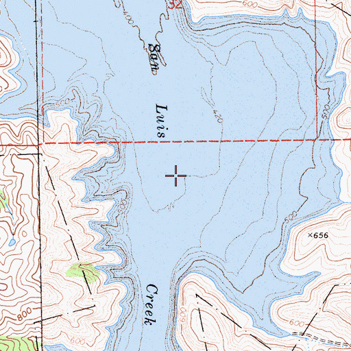 Topographic Map of Lone Oak Bay, CA
