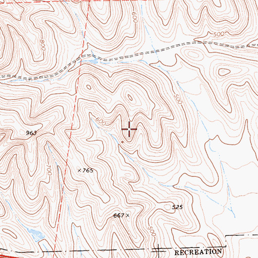 Topographic Map of Lower Cottonwood Creek Wildlife Area, CA