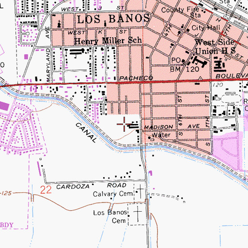 Topographic Map of Our Lady of Fatima School, CA
