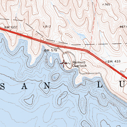 Topographic Map of Romero Visitors Center, CA