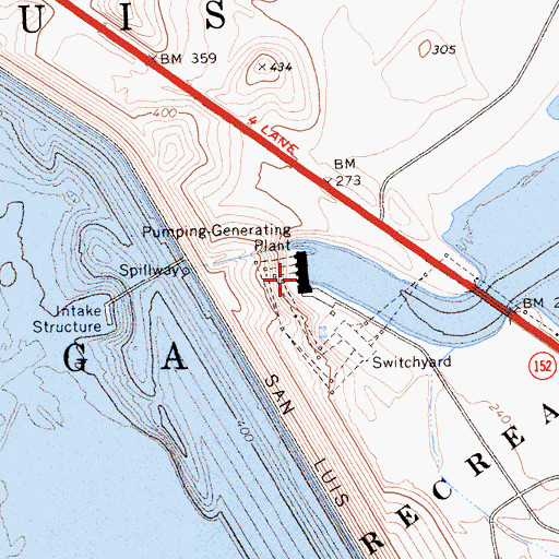 Topographic Map of San Luis Pump-Generator Plant, CA