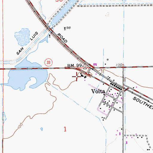 Topographic Map of Volta Elementary School, CA