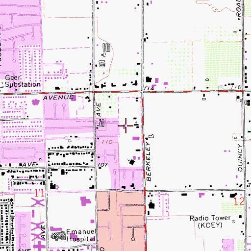 Topographic Map of Berkeley Avenue Baptist Church, CA