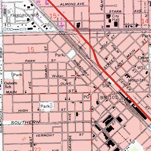 Topographic Map of Carnegie Center for the Arts, CA