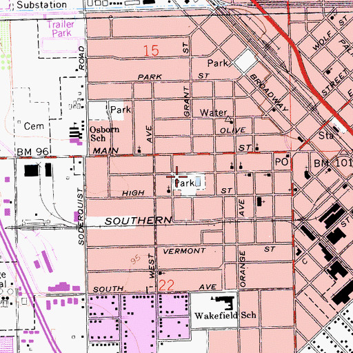 Topographic Map of Columbia Center, CA