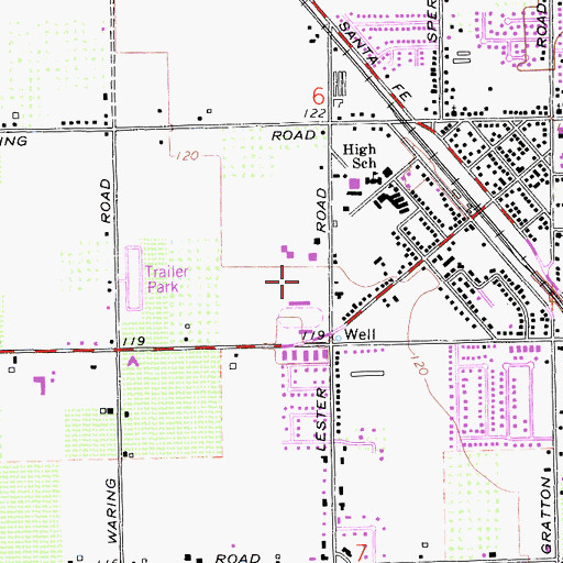 Topographic Map of Denair High School, CA