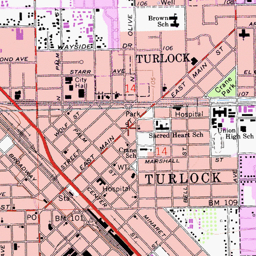 Topographic Map of Good Shepherd Lutheran Church, CA