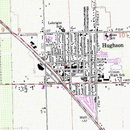 Topographic Map of Hughson City Hall, CA