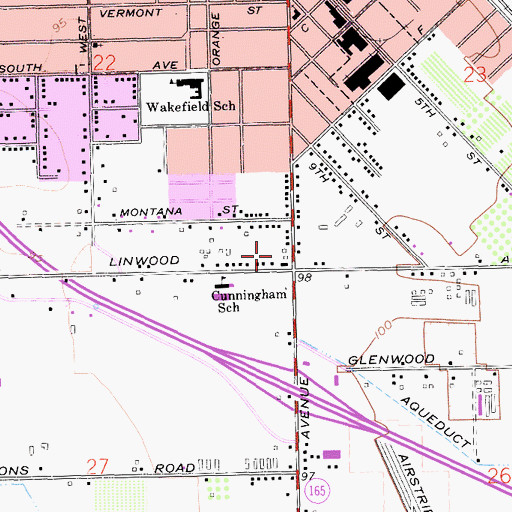 Topographic Map of Lander Marketplace Shopping Center, CA