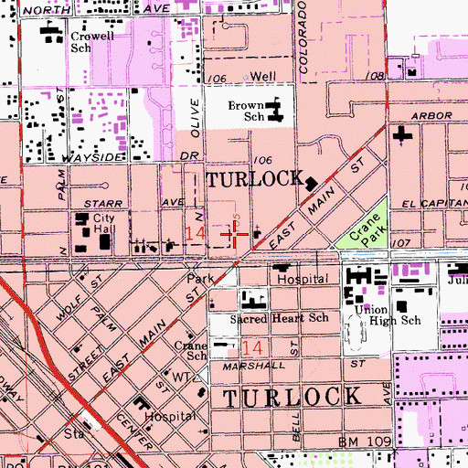 Topographic Map of Saint Francis Episcopal Church, CA