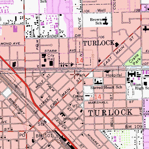 Topographic Map of Saint Thaddeus Holy Apostolic Church of the East Assyrians, CA