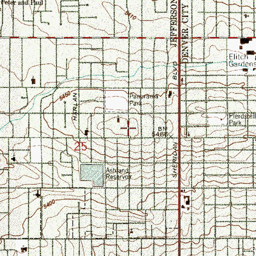 Topographic Map of Columbia Heights School (historical), CO