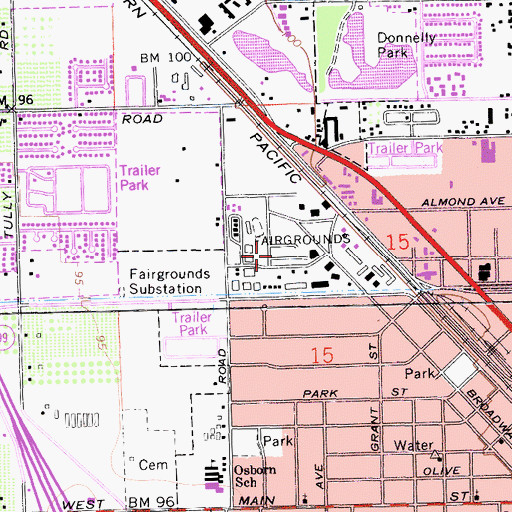 Topographic Map of Stanislaus County Fairgrounds, CA