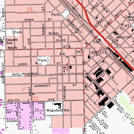 Topographic Map of Turlock Covenant Church, CA