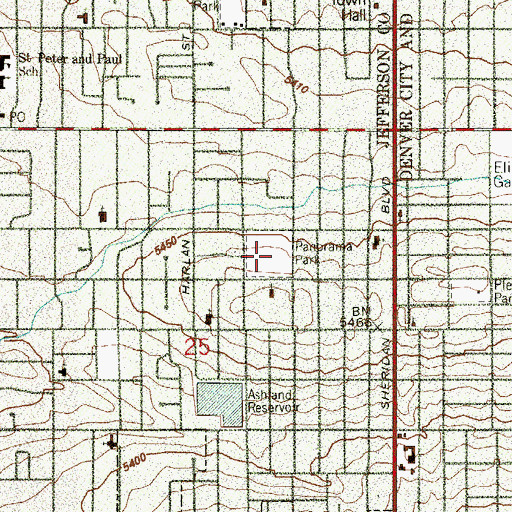 Topographic Map of Panorama Park, CO