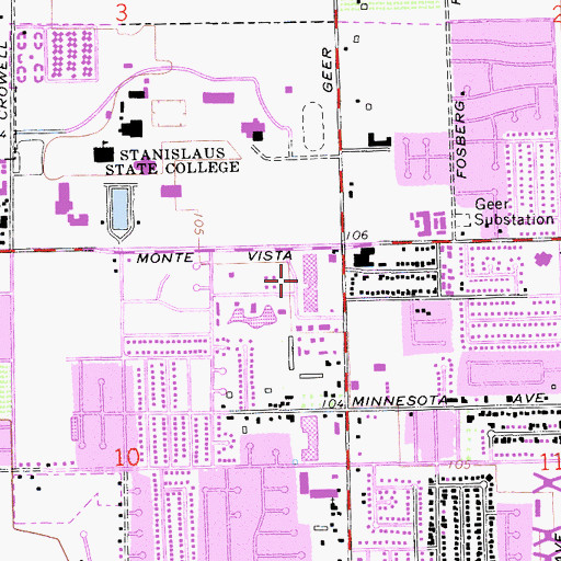 Topographic Map of Valley View Plaza Shopping Center, CA