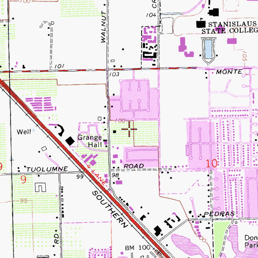 Topographic Map of Walter M Brown Elementary School, CA