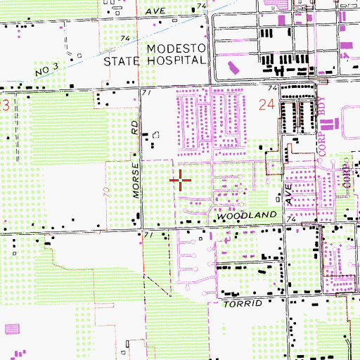 Topographic Map of Alberta Martone Elementary School, CA