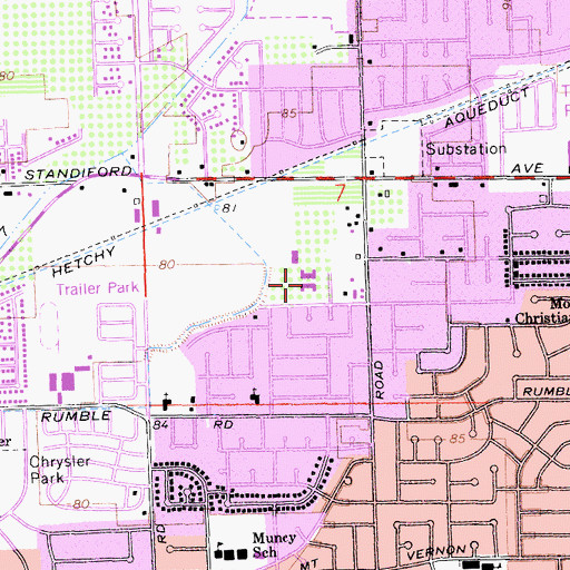 Topographic Map of Eisenhut Elementary School, CA