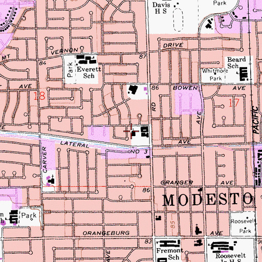 Topographic Map of Gregory Gardens Shopping Center, CA