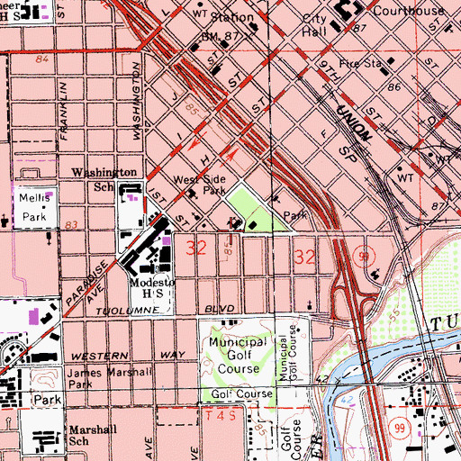 Topographic Map of Maddux Youth Center, CA