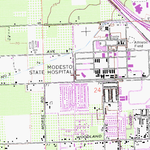 Topographic Map of Stanislaus County Juvenile Center, CA