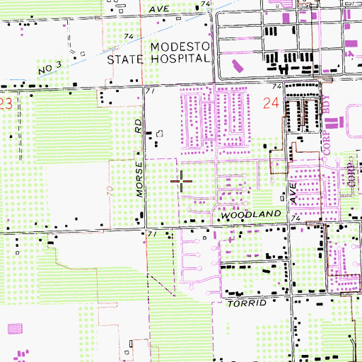 Topographic Map of Woodland Park, CA