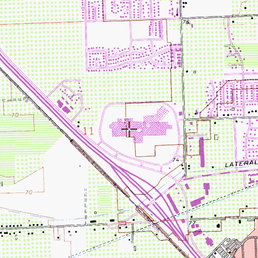 Topographic Map of Vintage Faire Mall Shopping Center, CA