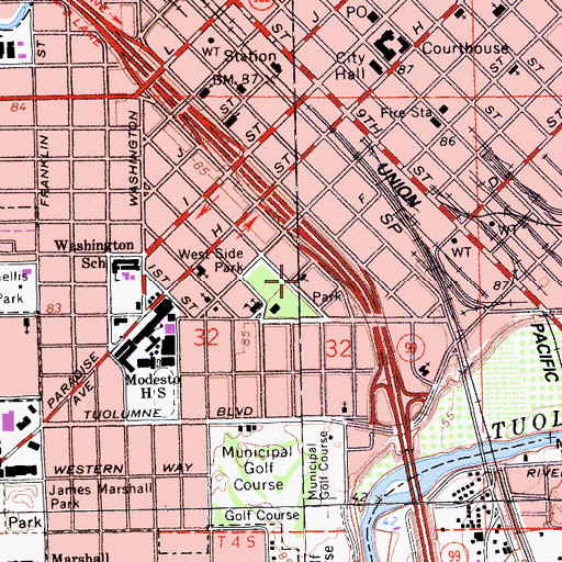 Topographic Map of Church of Christ, CA