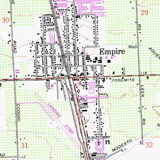 Topographic Map of Empire Post Office, CA