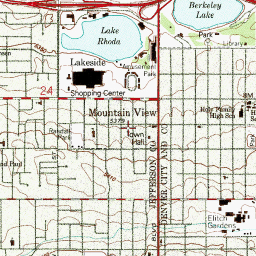 Topographic Map of Mountain View, CO